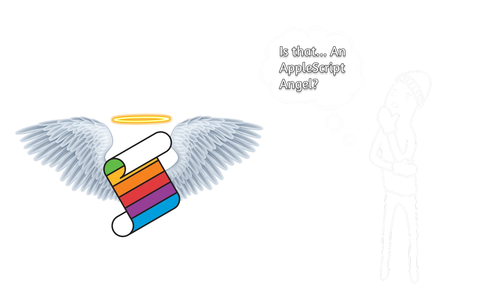 The AppleScript icon beside an ExtraBar character, representing a long-standing Mac automation workflow