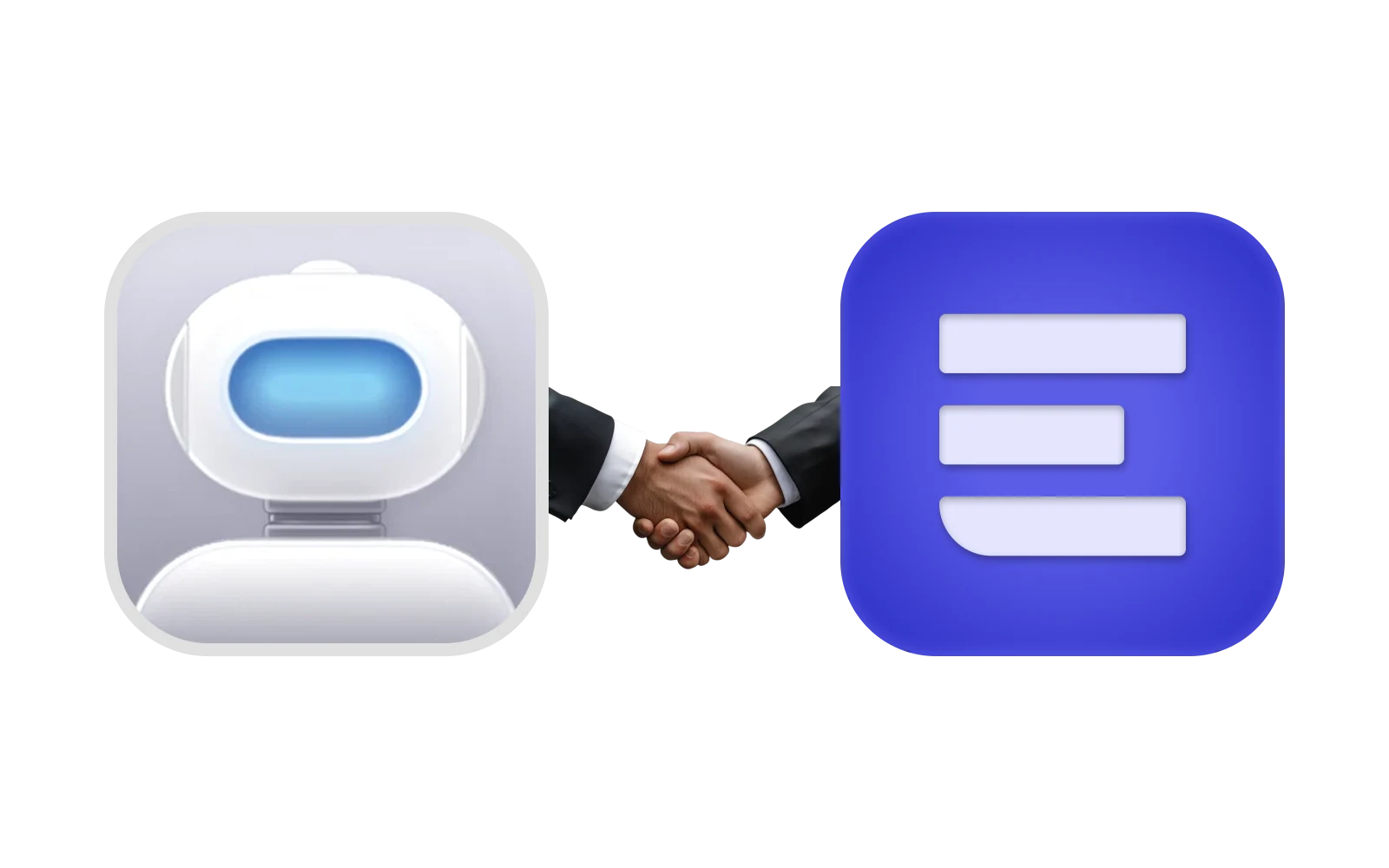 The Automator and ExtraBar icons meeting in a handshake